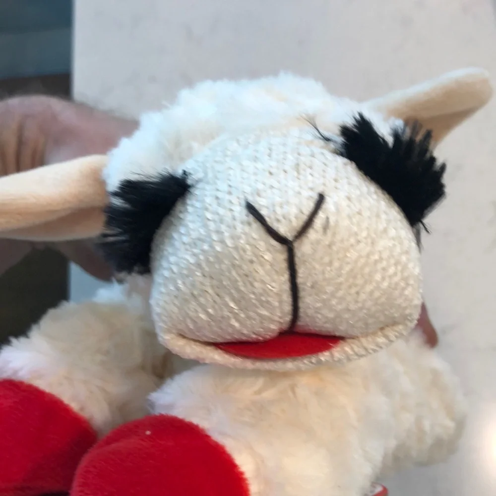 Dreamworks Lamb Chop Dog Toy - Cream and Red